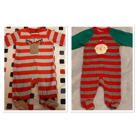 NWT Infant Baby Girl Boy Sleep and Play Outfit Christmas Theme Candy cane New
